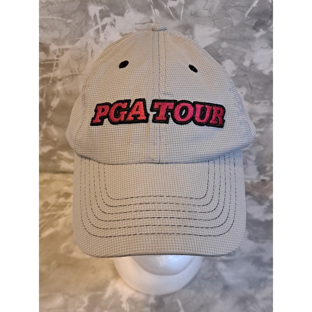 PGA Tour Spell Out Golf Hat Ball Cap Tan Adjustable